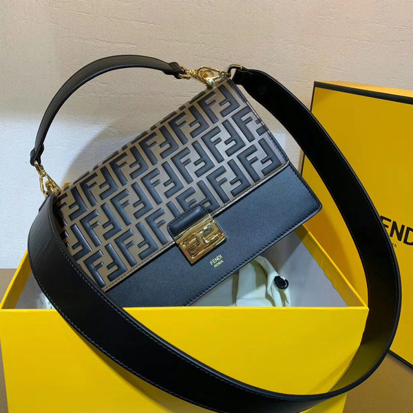 Fendi KAN U Black leather bag