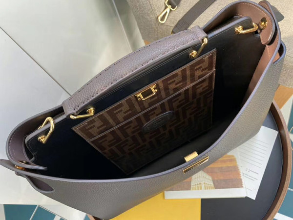 Fendi PEEKABOO ICONIC MEDIUM Multicolour sheepskin and vinyl bag