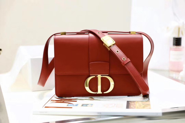 Christian Dior 30 MONTAIGNE CALFSKIN BAG RED