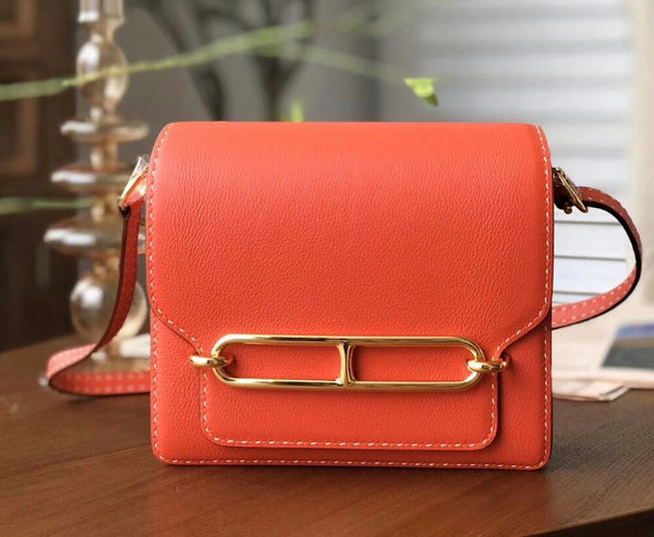 Hermes Orange Evercolor UN POINT SUR DEUX  Mini Roulis Bag