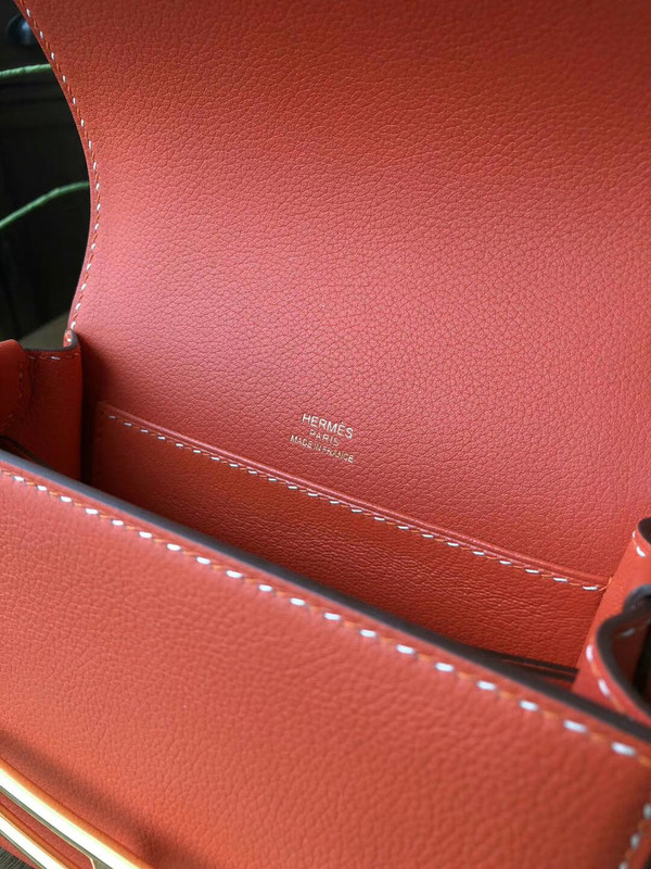 Hermes Orange Evercolor UN POINT SUR DEUX  Mini Roulis Bag