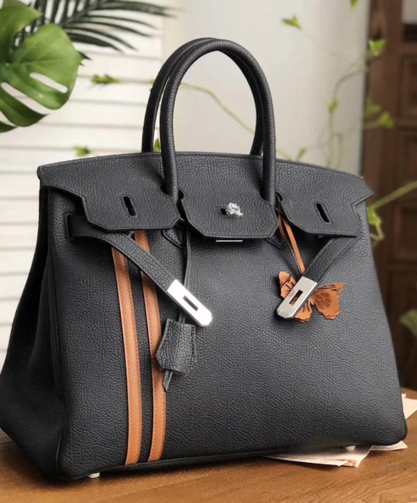 HERMÈS  LIMITED EDITION OFFICIER BIRKIN 35 BLACK TOGO HANDBAG