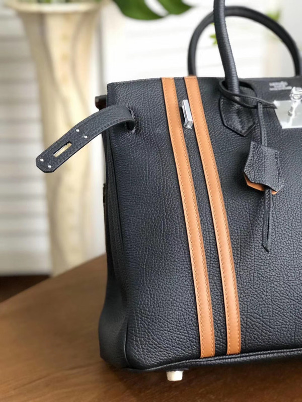 HERMÈS  LIMITED EDITION OFFICIER BIRKIN 35 BLACK TOGO HANDBAG