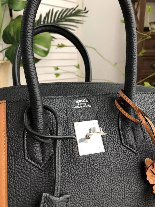 HERMÈS  LIMITED EDITION OFFICIER BIRKIN 35 BLACK TOGO HANDBAG