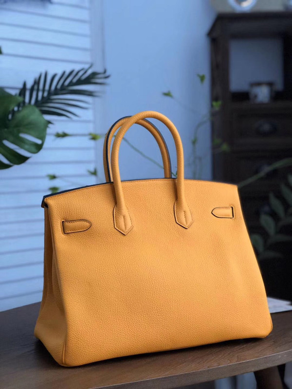 HERMÈS  LIMITED EDITION OFFICIER BIRKIN 35 JAUNE D’OR TOGO HANDBAG