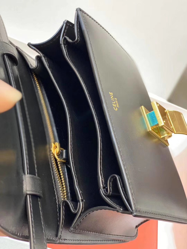 Celine SMALL CLASSIC BAG IN BOX CALFSKIN BLACK