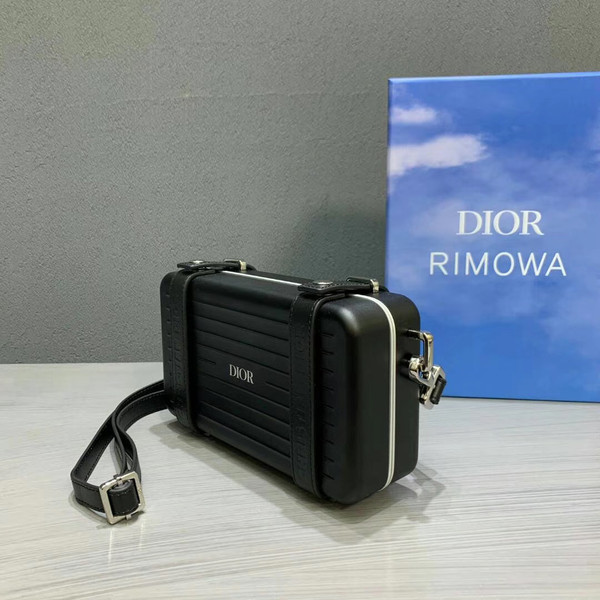 Christian Dior BLACK DIOR AND RIMOWA PERSONAL CLUTCH IN ALUMINUM AND GRAINED CALFSKIN