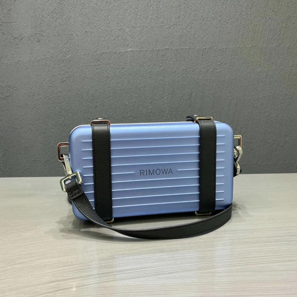 Christian Dior Blue DIOR AND RIMOWA PERSONAL CLUTCH IN ALUMINUM AND GRAINED CALFSKIN