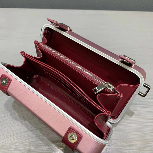 Christian Dior Pink DIOR AND RIMOWA PERSONAL CLUTCH IN ALUMINUM AND GRAINED CALFSKIN