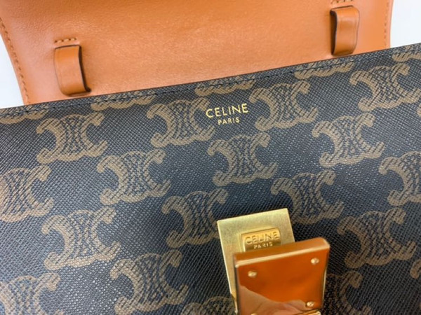 Celine MEDIUM TRIOMPHE BAG IN TRIOMPHE CANVAS AND CALFSKIN
