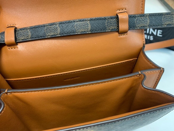 Celine MEDIUM TRIOMPHE BAG IN TRIOMPHE CANVAS AND CALFSKIN