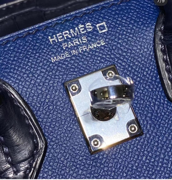 Hermes Limited Edition Birkin 20 Sellier Faubourg Blue Multicolor Madame, Crocodile, Epsom, Sombrero & Swift Palladium Hardware - 2019