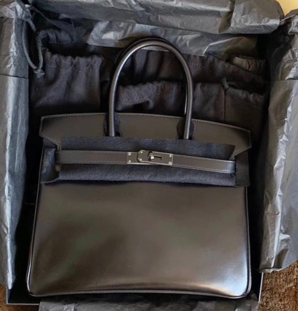 HERMÈS LIMITED EDITION BLACK CALF BOX LEATHER SO BLACK BIRKIN 30 WITH BLACK PVD HARDWARE