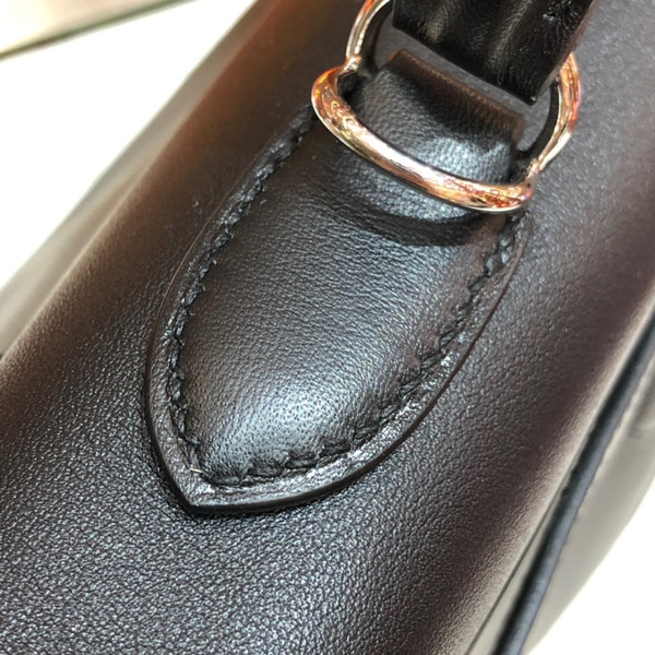 Hermes Special Order Kelly Lakis 32 Black with Palladium Hardware