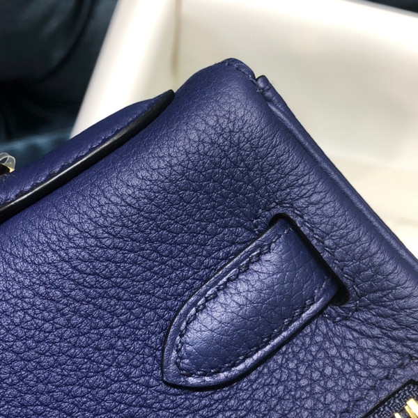 Hermes Special Order Kelly Lakis 35 Navy with Gold Hardware