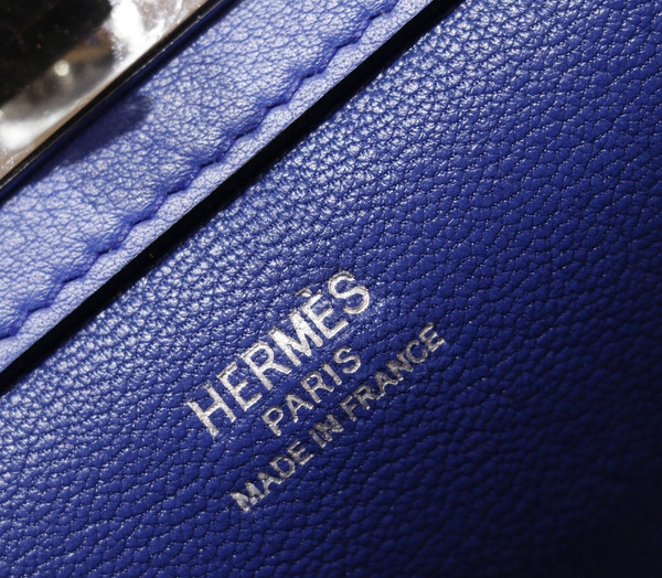 Hermes 26cm Toolbox Bag Blue Electric Swift Calf Leather
