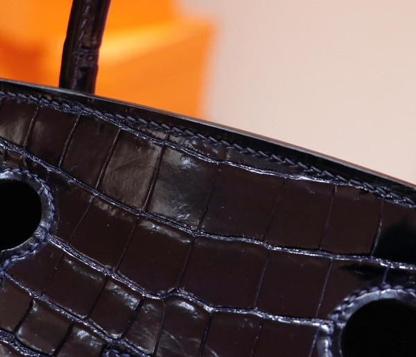 Hermes Bleu Thalassa Birkin 30 in Niloticus Crocodile with Gold hardware