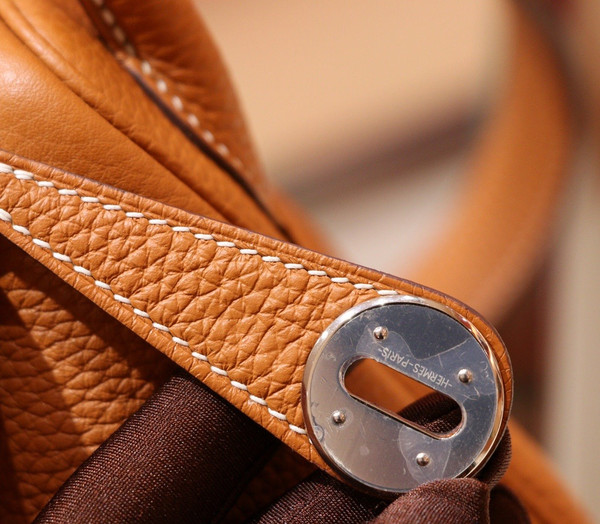 Hermes Mini Lindy 20cm Bag Gold CK37 Togo Leather Palladium  Hardware