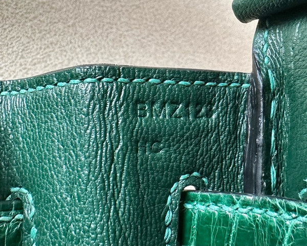 Hermes VERT FORET Birkin Bag 25cm Niloticus Crocodile Gold Hardware