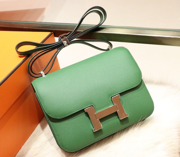 Hermes U4 Vert Vertigo Constance Epsom leather 18cm Palladium Hardware