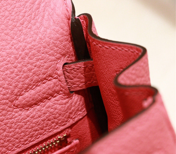 Hermes 8W ROSE AZALEE  Kelly 25 cm Epsom Gold Hardware