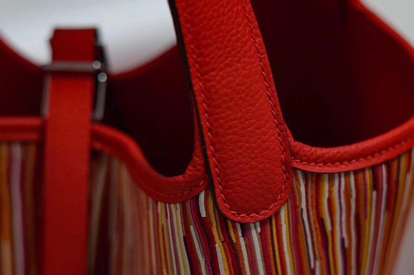 Hermes Red Vibrato Picotin Lock 18 Togo Leather Bag