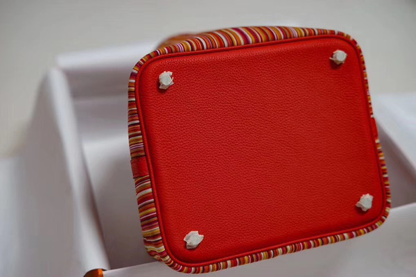 Hermes Red Vibrato Picotin Lock 18 Togo Leather Bag