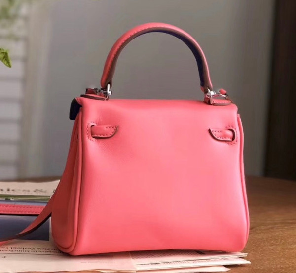 Hermes Quelle Idole Kelly Doll Bag Pink Swift Palladium Hardware