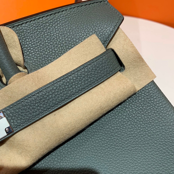 Hermes 63 Vert Amande Birkin 25cm Togo Palladium Hardware