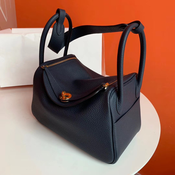 Hermes 2Z Bleu Nuit Lindy 26 Veau Taurillon Clemence Gold Hardware