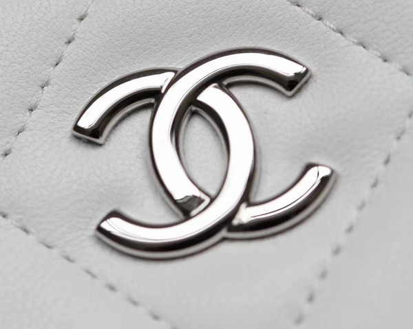 Chanel Lambskin White Clutch