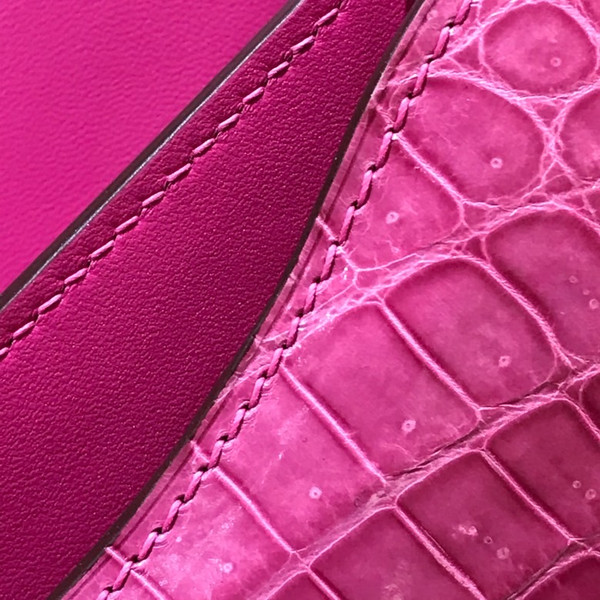 Hermes  T5 Rose Jaipur Constance 18 Crocodile Porosus