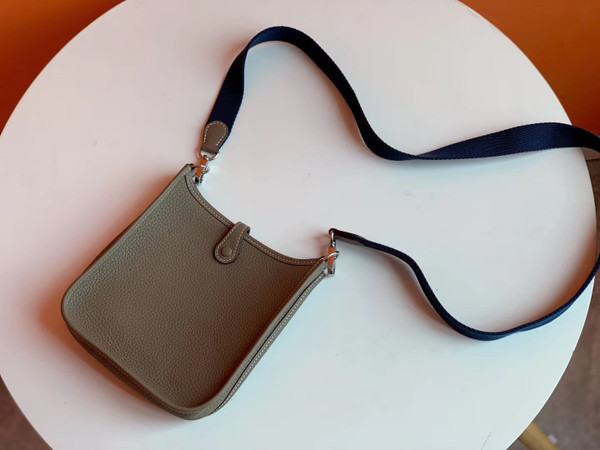 Hermès Evelyne Mini Bag Etoupe Taurillon Clemence Leather