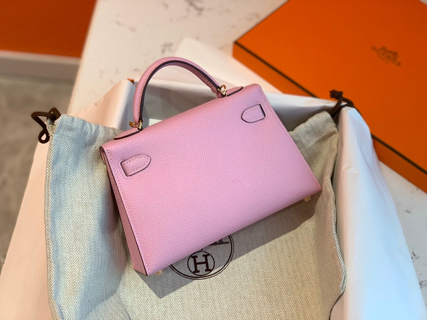 Hermes X9 Mauve Sylvestre  Mini Kelly II 20 Epsom calf Gold Hardware
