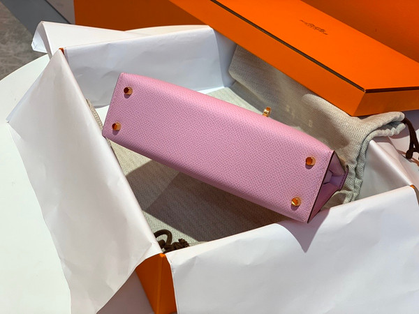 Hermes X9 Mauve Sylvestre  Mini Kelly II 20 Epsom calf Gold Hardware