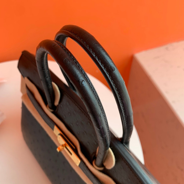Hermes Black Birkin 30cm KK Ostrich Leather Gold Hardware