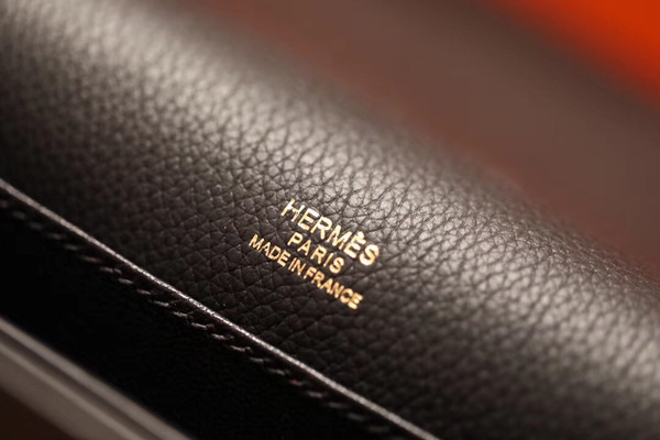 Hermes Black Evercolor Calfskin Mini Roulis Bag