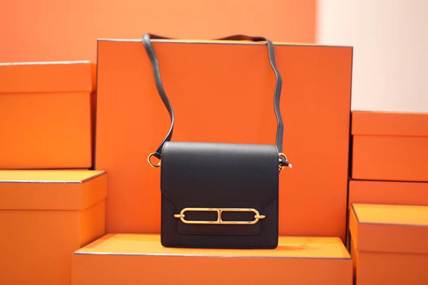 Hermes Black Evercolor Calfskin Mini Roulis Bag