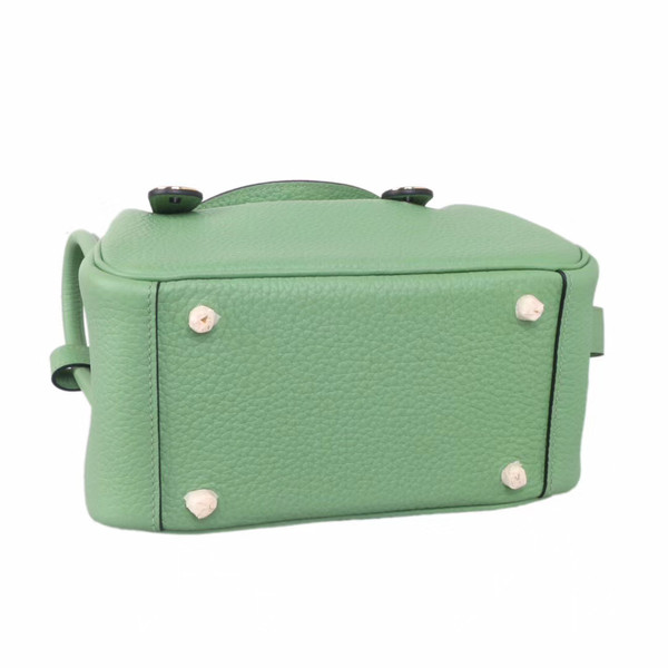Hermes Mini Lindy 20cm Bag 3I Vert Criquet Togo Leather Gold Hardware