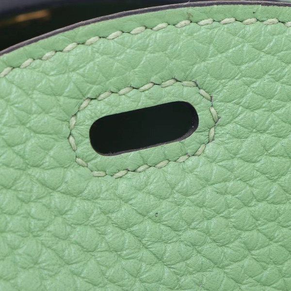 Hermes Mini Lindy 20cm Bag 3I Vert Criquet Togo Leather Gold Hardware