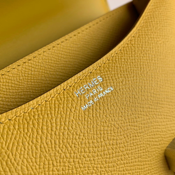 Hermes 9D Amber Constance 18 Epsom bag with Palladium Hardwares