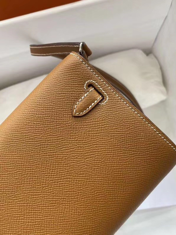 Hermes Kelly Wallet to Go Gold EPSOM PHW