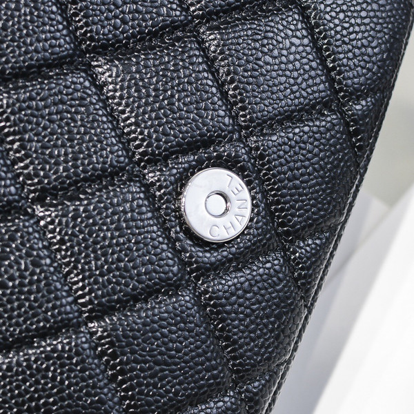 Chanel Flap Bag With Lacquered Metal Black
