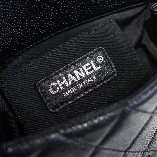Chanel Flap Bag With Lacquered Metal Black