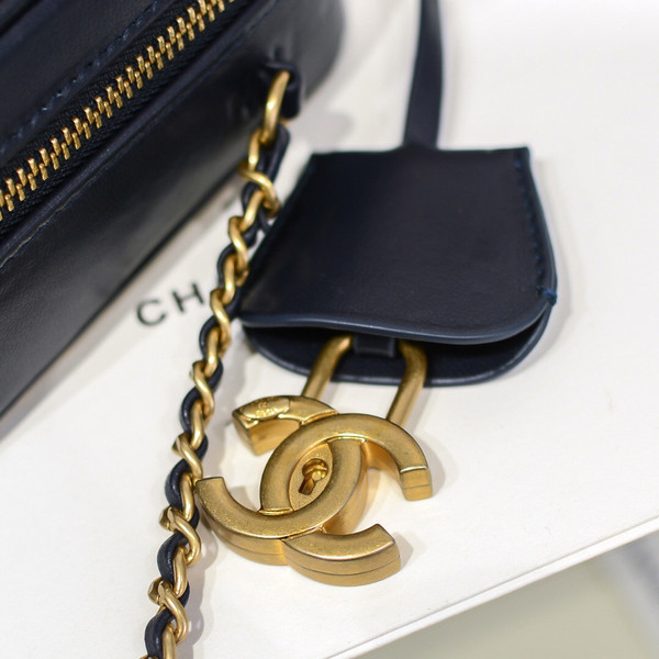 Chanel Small Vanity Case Navy Blue
