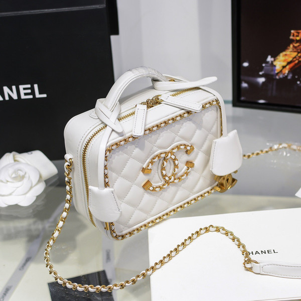 Chanel Small Vanity Case White