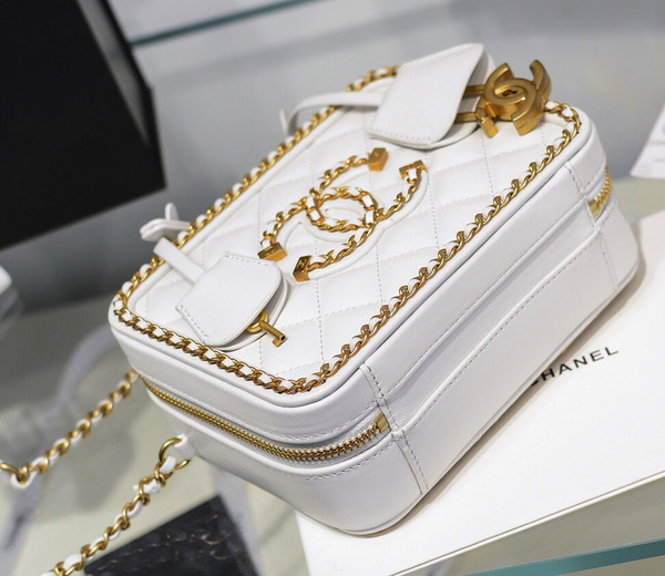 Chanel Small Vanity Case White