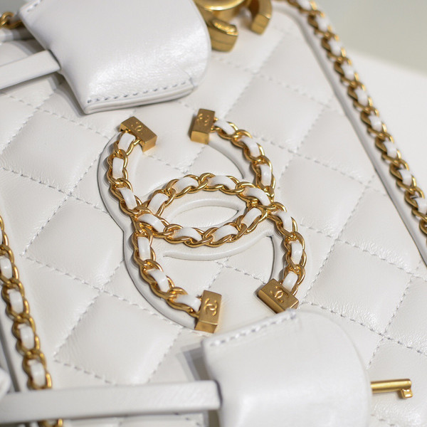Chanel Small Vanity Case White