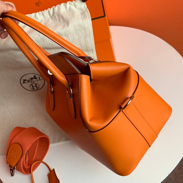 Hermes 20cm Toolbox Bag Orange Swift Calf Leather
