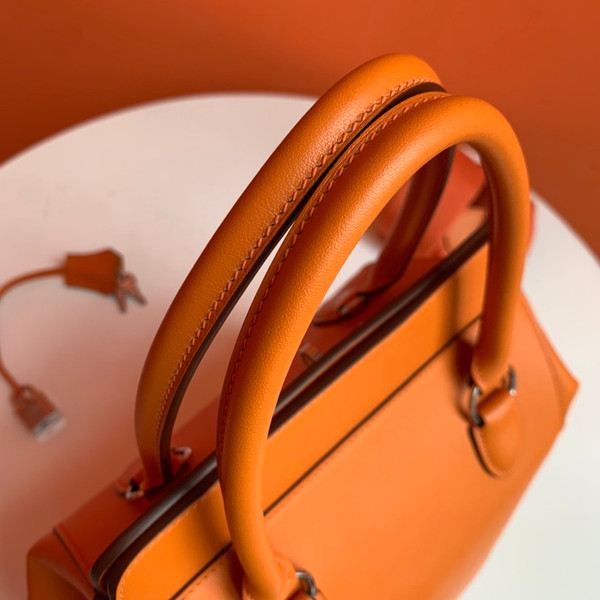 Hermes 20cm Toolbox Bag Orange Swift Calf Leather